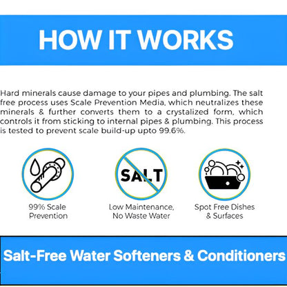 Salt Free Water Conditioner with Scale Prevention | 12 GPM | &amp; Catalytic Carbon Whole House Up-flow Filtration System