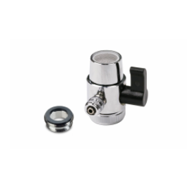 Chrome Faucet Diverter Valve (Includes adapter ring) Reverse Osmosis/Water Filters 1/4&quot;- For Both Female &amp; Male Faucets