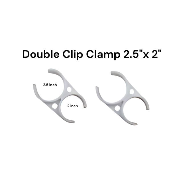 DUAL BIG/SMALL CLIP CLAMP to connect Membrane Housing and Post Filter 2.5&quot; x 2&quot; (Pack of 2)