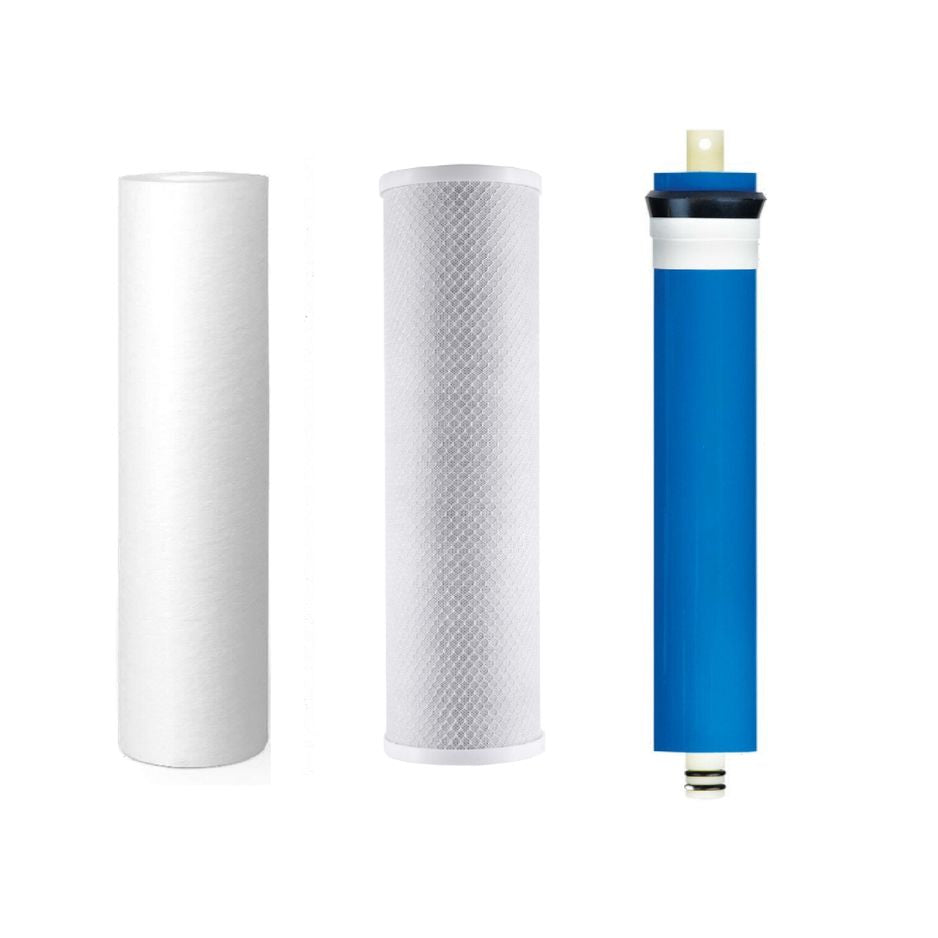 Hydro Logic Stealth RO150 Compatible Three Filter Pack - 150 GPD RO Membrane, Carbon, Sediment Filter for Hydrologic Systems