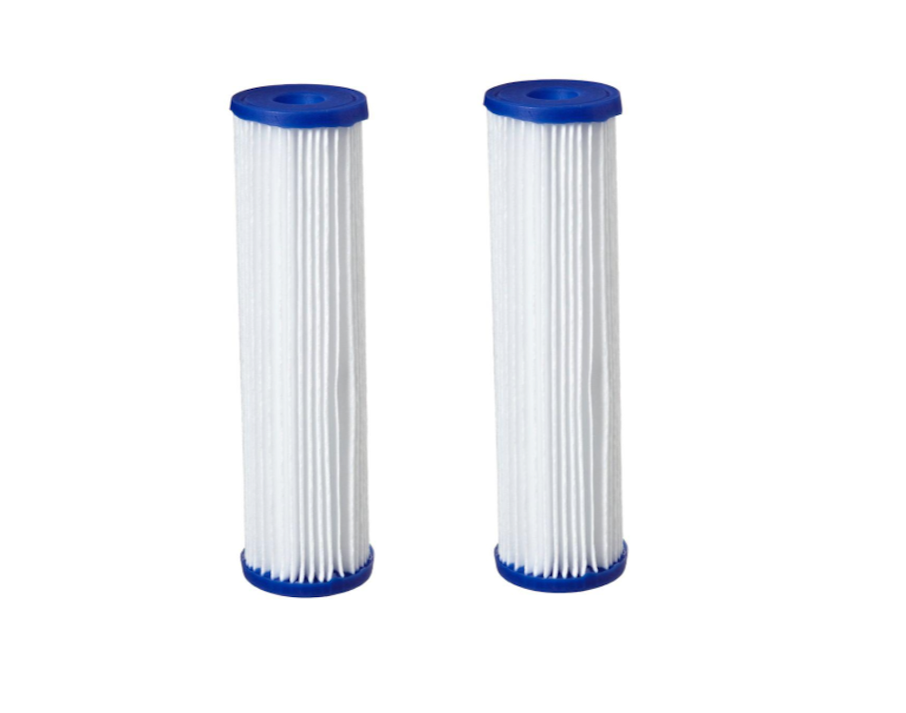 2 Pack: Big Blue Polyester Pleated Sediment Water Filter 4.5&quot; x 20&quot; |10 Micron Nominal Filtration