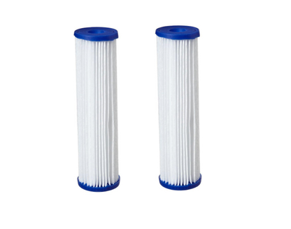 2 Pack: Big Blue Polyester Pleated Sediment Water Filter 4.5&quot; x 20&quot; |10 Micron Nominal Filtration