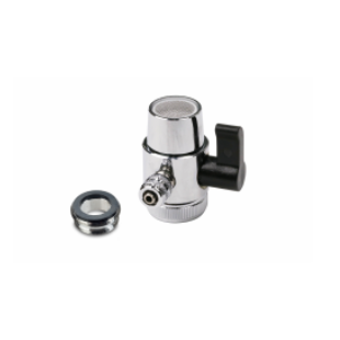 Chrome Faucet Diverter Valve (Includes adapter ring) Reverse Osmosis/Water Filters 1/4&quot;- For Both Female &amp; Male Faucets